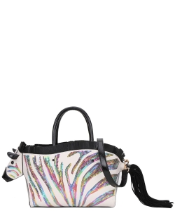 Zebra Satchel Handbag 1038 MULTI